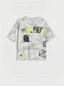 Koszulki dla chłopców - Reserved - T-shirt oversize One Piece - jasnoszary - miniaturka - grafika 1