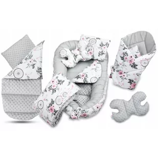 BABYMAM kokon gniazdo rożek motylek kocyk minky 7 elementów - Kokony niemowlęce - miniaturka - grafika 1