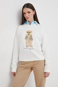 Bluzy damskie - Polo Ralph Lauren bluza damska kolor beżowy z nadrukiem - miniaturka - grafika 1