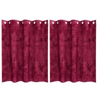 Zasłony - vidaXL Zasłony Welurowe Burgundowy Poliester 140 x 140 cm Zasłona - miniaturka - grafika 1
