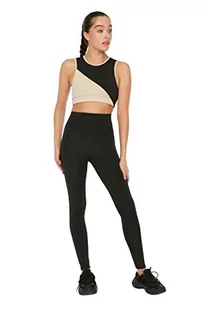 Trendyol Damskie czarne legginsy sportowe push-up wyróżnione spodnie do jogi, Czarny, M - Legginsy - miniaturka - grafika 1