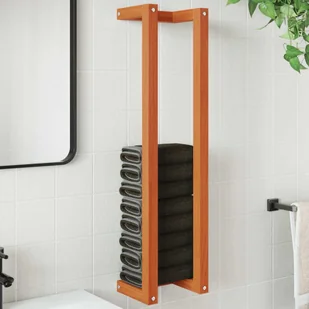 Wieszak na ręczniki wosk brązowy 23x18x90 cm lite drewno sosnowe - Ręczniki - miniaturka - grafika 1