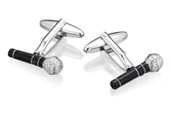 Spinki do mankietów i krawatów - Spinki do mankietów X2 Mikrofon czarny - miniaturka - grafika 1