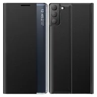 Etui i futerały do telefonów - Do Samsung Galaxy S21 FE View Etui na telefon z okienkiem Skórzana powłoka ochronna zapobiegająca upadkowi ze stojakiem - miniaturka - grafika 1