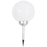 Lampy ogrodowe - SASKA GARDEN Lampa solarna kula mleczna 30x62cm - miniaturka - grafika 1