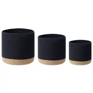 Kosze wiklinowe - Zestaw 3 koszy bawełnianych czarny z beżowym BASIMA - miniaturka - grafika 1