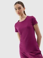 Koszulki i topy damskie - T-shirt elastyczny slim gładki damski 4F - miniaturka - grafika 1
