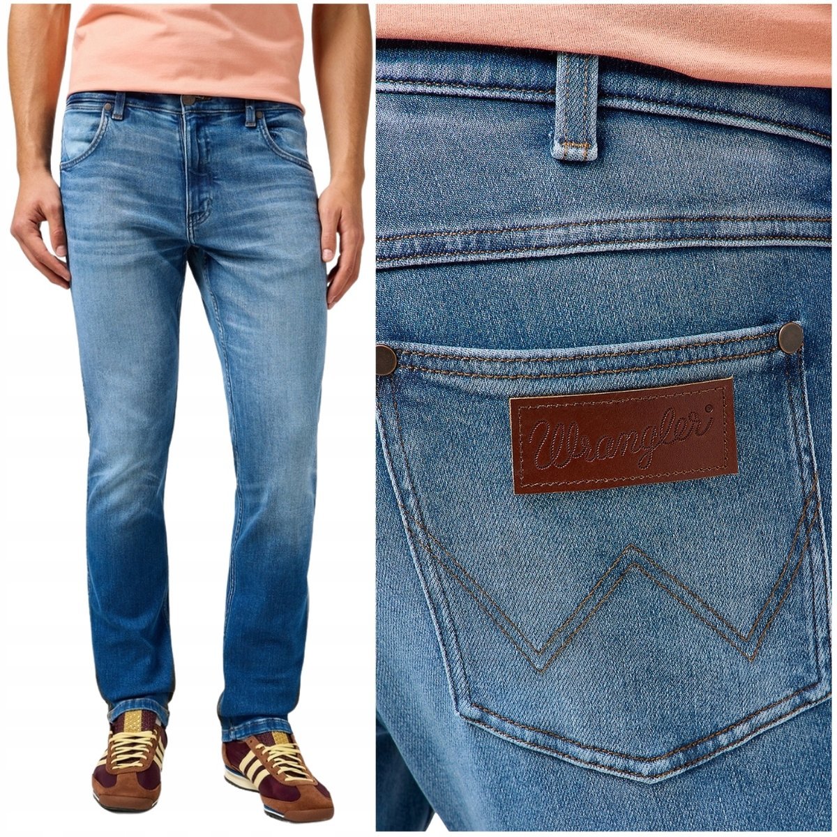 Wrangler GREENSBORO Mid FREE TO STRETCH wygodne spodnie jeansowe W42 L32