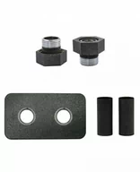 Akcesoria grzewcze - Zestaw maskujący rozeta prostokątna + tuleje + złączki GZ1/2 x GW3/4 ciemny grafit strukturalny Twins/Unico - miniaturka - grafika 1