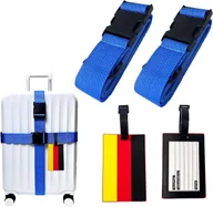 Akcesoria podróżnicze - PASEK BAGAŻOWY DO WALIZKI ZESTAW 2szt Z ETYKIETĄ - miniaturka - grafika 1