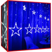 Oświetlenie świąteczne - Wiszące Gwiazdy Kurtyna 138 LED Lampki Choinkowe ISO TRADE - miniaturka - grafika 1