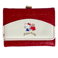 Portfele - Portfel Rozkładany Na Zatrzask Hello Kitty Czerwono Biały - miniaturka - grafika 1