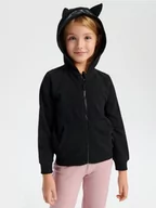 Swetry dla dziewczynek - Sinsay - Bluza rozpinana - czarny - miniaturka - grafika 1