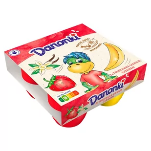 Danone Danonki Mega Serek truskawka-wanilia banan 360 g (4 x 90 g) - Sery - miniaturka - grafika 1
