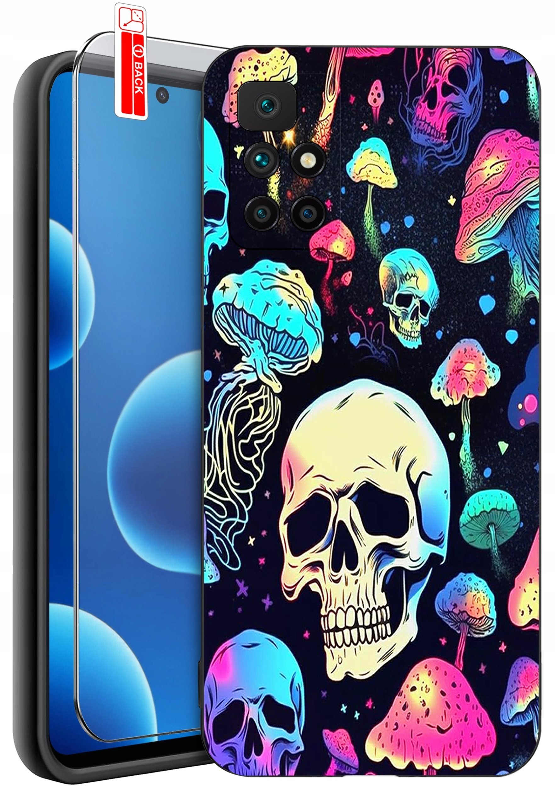 krainaGSM Etui Do Xiaomi Redmi 10 Wzory Silikonowe Matt Case + Szkło 9H