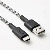 Kable USB - IKEA LILLHULT USB-A na USB-C, czarny/biały, 1.5 m - miniaturka - grafika 1