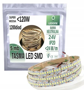 Mocna Taśma Led Hq 24V 2835 IP20 1200d 5m Nw - Taśmy LED Mocna Taśma Led Hq 24V 2835 IP20 1200d 5m Nw - Taśmy LED - miniaturka - grafika 1