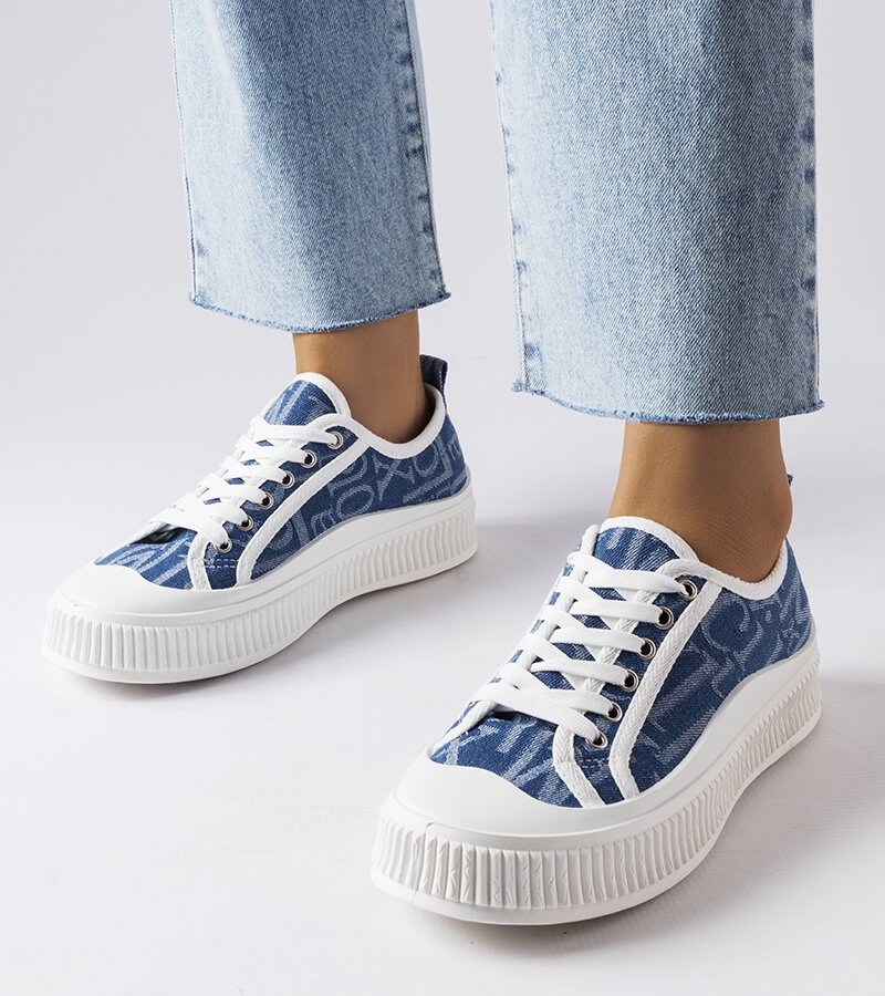 Granatowe trampki na platformie Alfianello -38