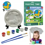 Prace ręczne dla dzieci - Zestaw Kreatywny Figurka Gipsowa do Malowania 3D ŻYRAFA farby akcesoria - miniaturka - grafika 1