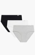 Majtki damskie - 3-pack figi damskie Classic 3CLP-004-CZA/BIA/SZMJ, Kolor czarno-biało-szary, Rozmiar M, ATLANTIC - Intymna - miniaturka - grafika 1