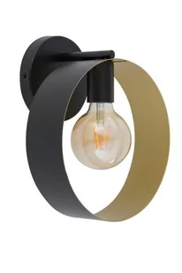 Sigma Nowoczesny kinkiet do biura i domu HAPPY E27 60W szer. 25cm czarny złoty 32305 - Lampy ścienne - miniaturka - grafika 1