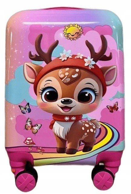 WALIZKA JELONEK MOTYLKI DLA DZIECI KABINOWA DO SAMOLOTU DZIECIĘCA PODRÓŻNA