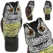 Zwalczanie i odstraszanie szkodników - SOWA ODSTRASZACZ PTAKÓW MYSZY RUCHOMA GŁOWA OZDOBA - miniaturka - grafika 1