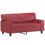 Sofy i kanapy - 2-osobowa sofa, winna czerwień, 120 cm, sztuczna s - miniaturka - grafika 1