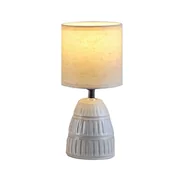 Lampy stojące - Candellux lampka stołowa LESI ceramiczna beżowa 1xE14 40W abażur szary - miniaturka - grafika 1