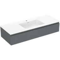 Szafki łazienkowe - Mexen Rivel szafka łazienkowa 120 cm z umywalką Otis, 1 szuflada, ryflowana , grafit mat/biała mat - 91A20-12023-1-BF66-W18M0 - miniaturka - grafika 1