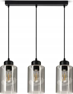 Lampa Wisząca Sufitowa Żyrandol Czarna Szklana Glass Tube 535-BZ3 LED E27 - Lampy sufitowe - miniaturka - grafika 1