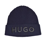 Czapki męskie - Czapka zimowa beanie Hugo Boss wełniana granatowa - 50495778-410 - miniaturka - grafika 1