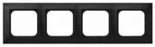 Klawisze i ramki - Ospel IMPRESJA Ramka poczwórna czarny metalik R-4Y/33 R-4Y/33 - miniaturka - grafika 1