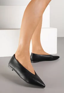 Czarne Klasyczne Balerinki Vices ze Skórzaną Wkładką Tamelirra - Baleriny - miniaturka - grafika 1