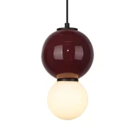 Lampy sufitowe - PIEVE PND-95221-1S-PRP lampa wisząca ceramiczna kula bordowy LED 15cm - miniaturka - grafika 1