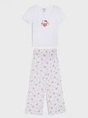 Piżamy dla dziewczynek - Sinsay - Bawełniana piżama dwuczęściowa z nadrukiem Hello Kitty - biały - miniaturka - grafika 1