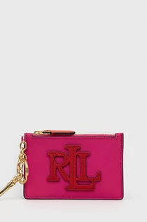 Portfele - Ralph Lauren Lauren portfel skórzany damski kolor różowy - grafika 1