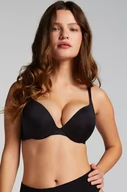 Biustonosze - Hunkemöller Usztywniony biustonosz push-up z fiszbinami Smooth Czarny - miniaturka - grafika 1