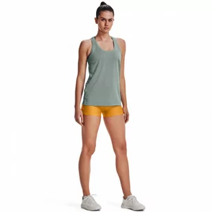 Damskie legginsy krótkie treningowe UNDER ARMOUR HG Armour Mid Rise Shorty - żółte - Spodnie sportowe damskie - miniaturka - grafika 1