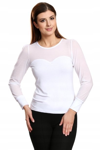 VIOLANA BIAŁA bluzka DŁUGI rękaw r. 3XL