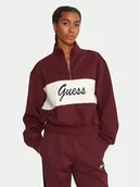 Bluzy damskie - Guess Bluza V5BQ00 KCX22 Bordowy Regular Fit - miniaturka - grafika 1
