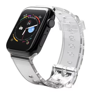 Strap Light silikonowa opaska pasek bransoleta bransoletka do zegarka Watch 6 / 5 / 4 / 3 / 2 / SE (40mm / 38mm) czarny - Akcesoria do smartwatchy - miniaturka - grafika 1