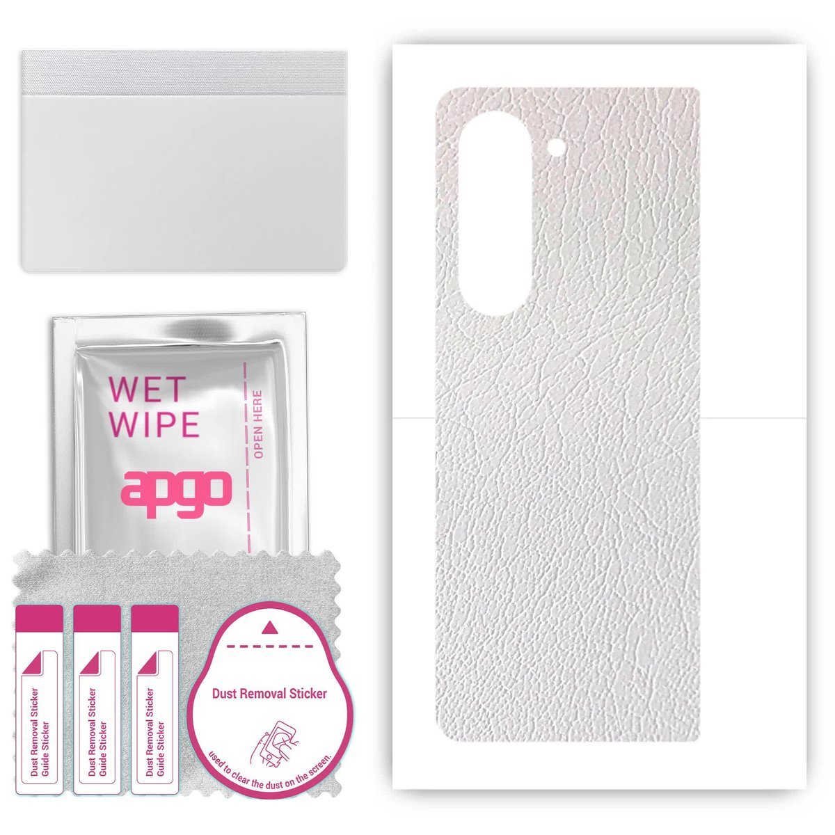 Folia naklejka skórka strukturalna na TYŁ do Samsung Galaxy Z Fold 5 - Skóra Biała - apgo SKINS