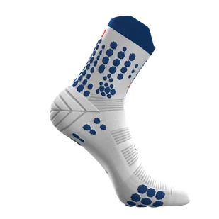 COMPRESSPORT Skarpetki do biegania trailowe ProRacing Socks v3.0 biało-niebieskie - Skarpetki sportowe męskie - miniaturka - grafika 2