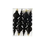 Bombki - Bombki plastikowe 16 cm czarne 4 sztuki - miniaturka - grafika 1