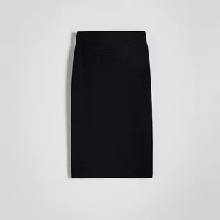 Spódnice - Reserved - Gładka spódnica midi - Czarny - grafika 1