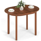 Stoły - Stół Jadalny z Drewna Kauczukowego, Stół Kuchenny dla 4 Osób, Solidne Nogi z Litego Drewna, Antypoślizgowe Nakładki, 110 x 78 x 77 cm (Owalny) - miniaturka - grafika 1