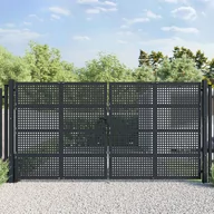 Bramy garażowe - vidaXL Brama ogrodowa, antracytowa, 400x250 cm, stal - miniaturka - grafika 1