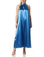 Sukienki - Vila Damska sukienka Visittas z kołnierzem maxi Dress-Noos, federal blue, 38 - miniaturka - grafika 1