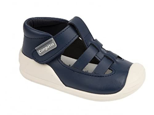 Conguitos Unisex Baby Gandia buty do nauki chodzenia, niebieski morski, 22 EU